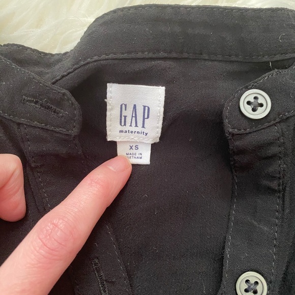 {GAP} Maternity Tie Front Shirt Dress in Black - Maternity XS - Picture 7 of 8